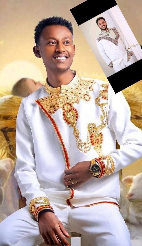 Men Tshirt Tilf የወንዶች ቲሸርት ጥልፍ