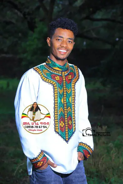 Men Tshirt Tilf የወንዶች ቲሸርት ጥልፍ